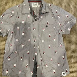 Boys size 8 Santa button up holiday shirt